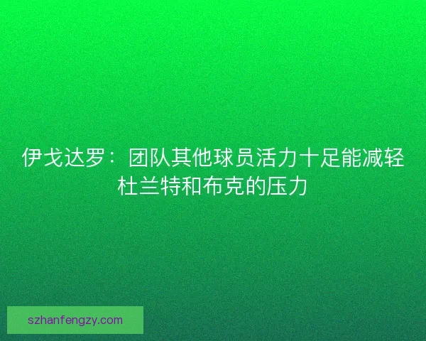 伊戈达罗：团队其他球员活力十足能减轻杜兰特和布克的压力